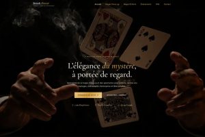 Page d'accueil du site Benoît le magicien après refonte WordPress, plateforme magicien close-up à Nancy.